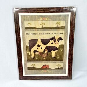 Vintage Country Cow Kitchen Wood Plaque